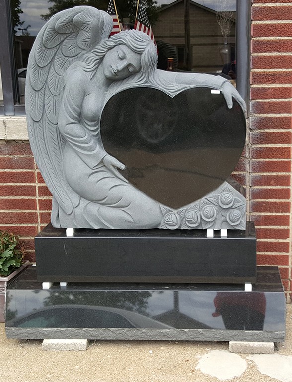 angel monuments and custom headstones in Boardman Ohio