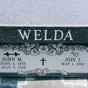 Floral Granite Bench Monument"