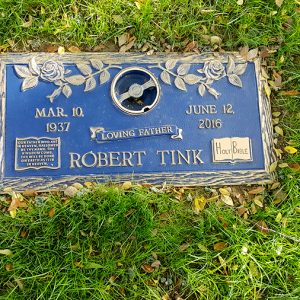 bronze marker monument in Boardman Ohio - Blue bronze