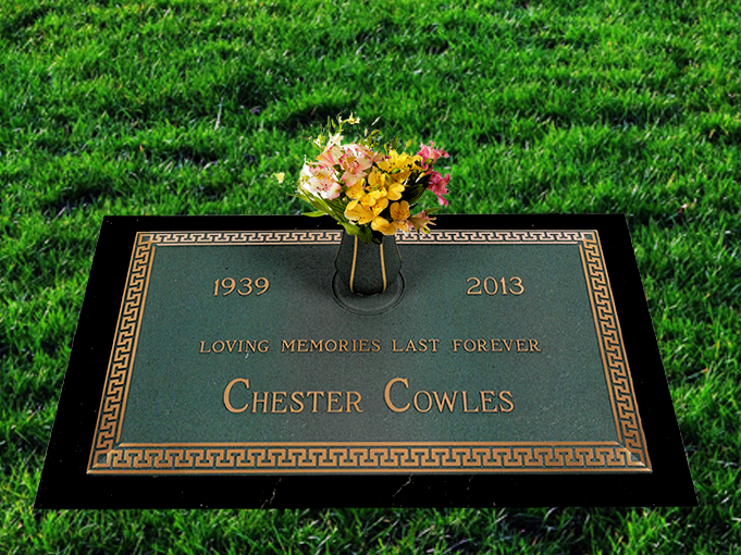 bronze marker monument in Boardman Ohio green greek keys