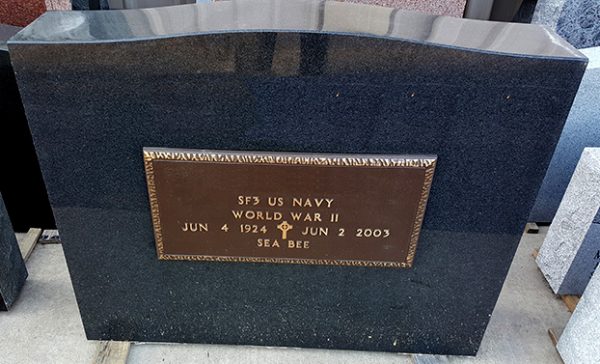 bronze marker monument in Boardman Ohio - veteran on back of monument